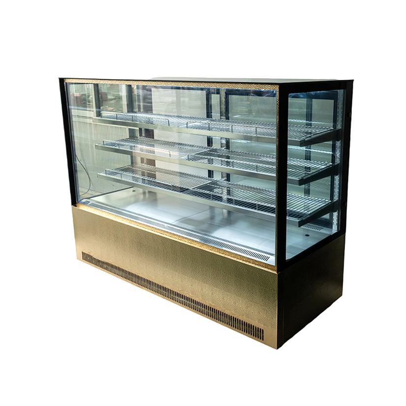 Golden right angle cake cabinet