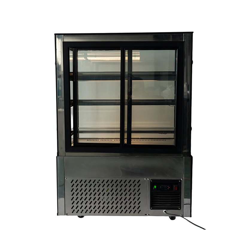 Vertical right angle cake cabinet (black titanium)