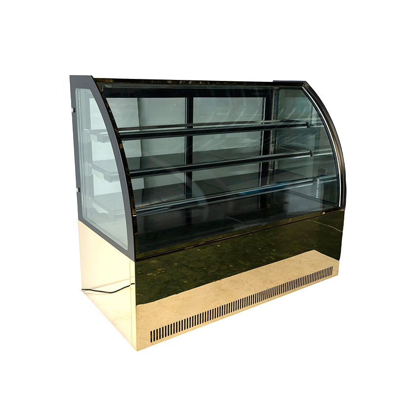 Vertical curved cake cabinet (gold)