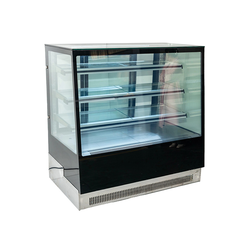 Inclined vertical cake cabinet