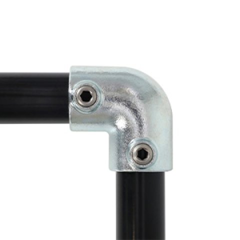 Accesorios para barandillas de seguridad galvanizadas 125R: codo de 90 grados
