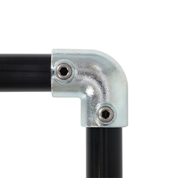 Accesorios para barandillas de seguridad galvanizadas 125R: codo de 90 grados