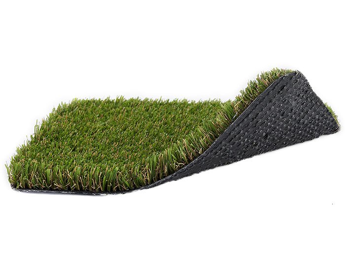 Commercial plaza with artificial grass landscaping