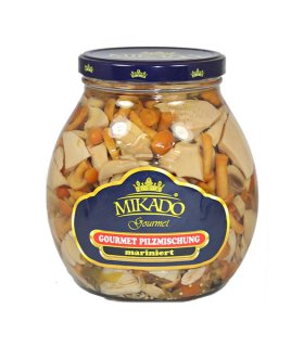 Canned mixed mushroom marinated