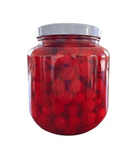 red maraschino cherries in syrup