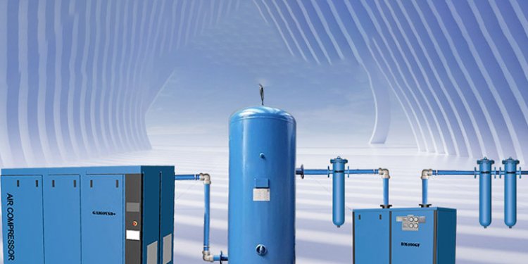 What are the basic components of the air circuit of a screw air compressor?