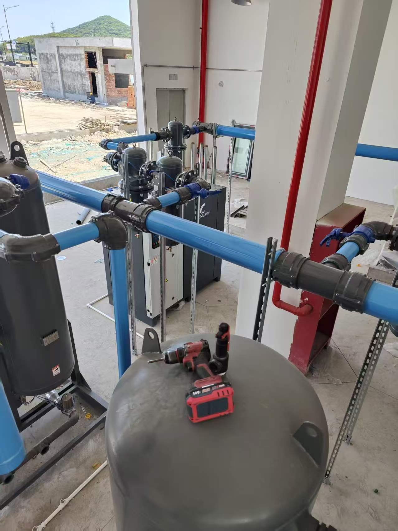 Compressed air piping installation site
