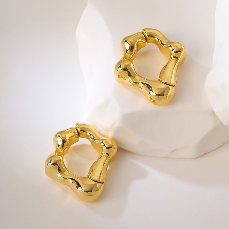 18K golden bony earrings
