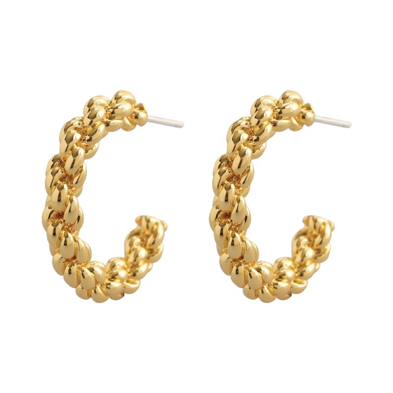 18K golden Interwoven earrings