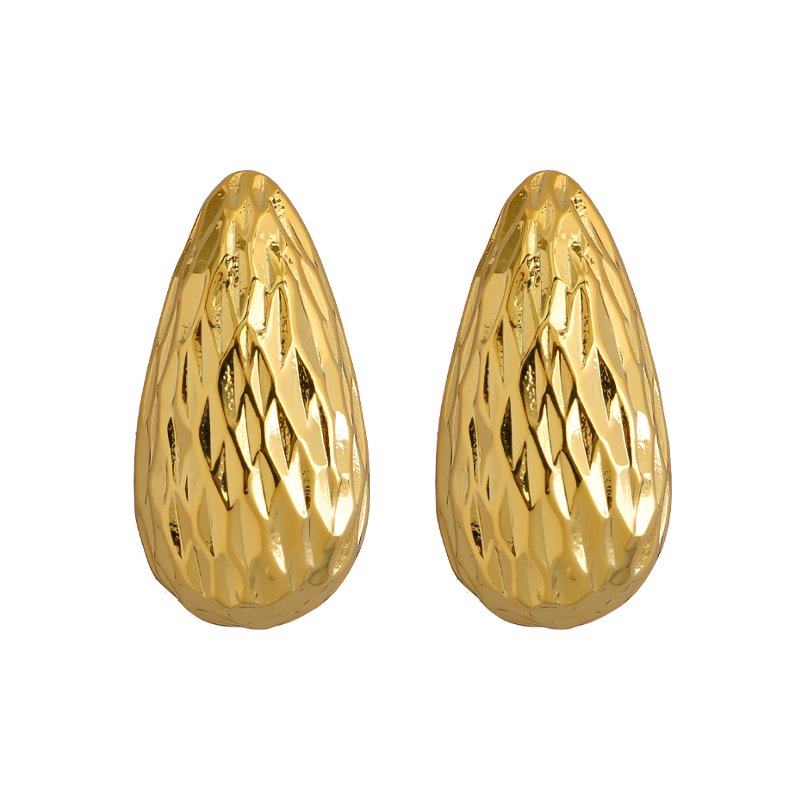 18K golden threaded-shaped earrings
