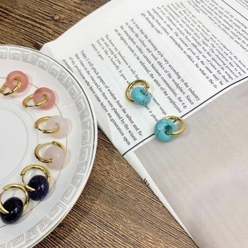 Interlocking Natural Stone earrings