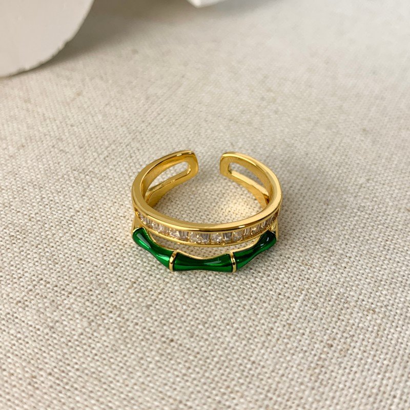 Double-layer enamel zircon open ring