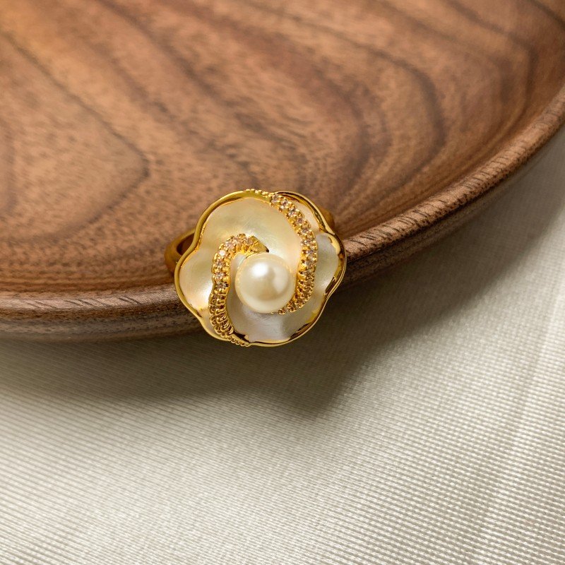 Luxury-Style Small Floral Open-Style Ring