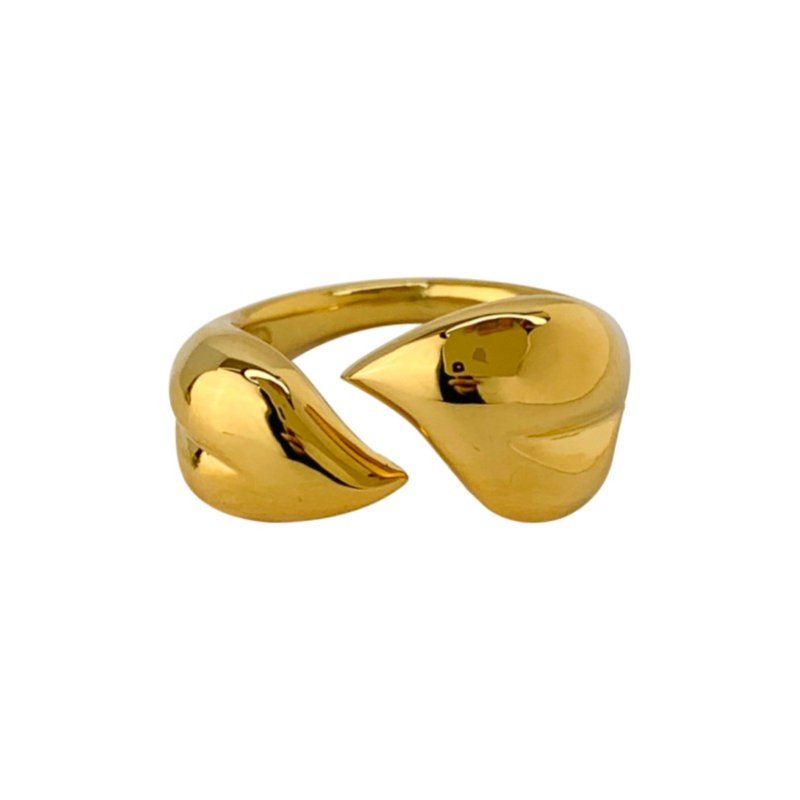 Love-themed luxury open-ended asymmetrical finger ring