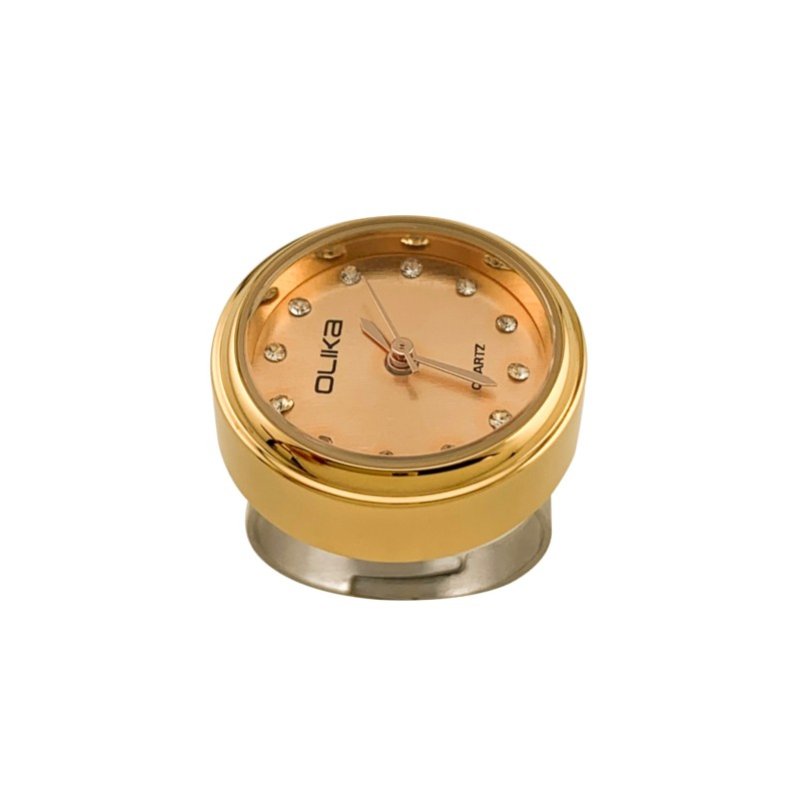 Mini elastic band round dial quartz creative ring watch