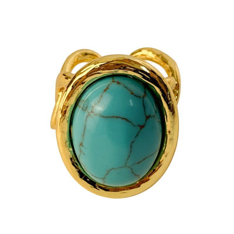 Court-style turquoise open ring