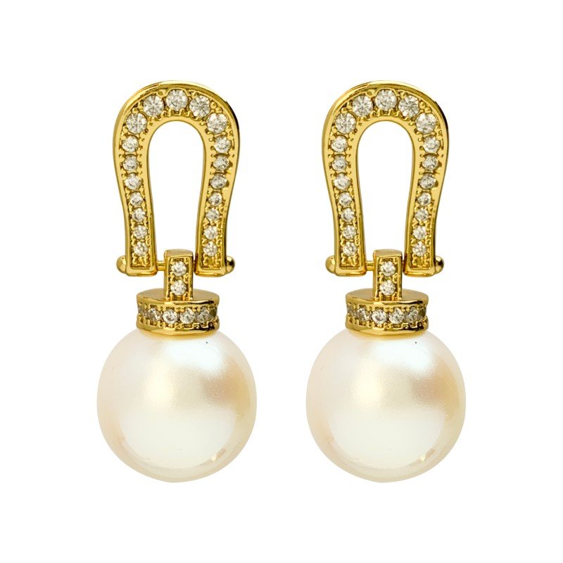 925 silver needle pearl luxury French style earrings