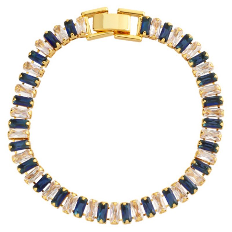 18K gold zirconia necklace & bracelet
