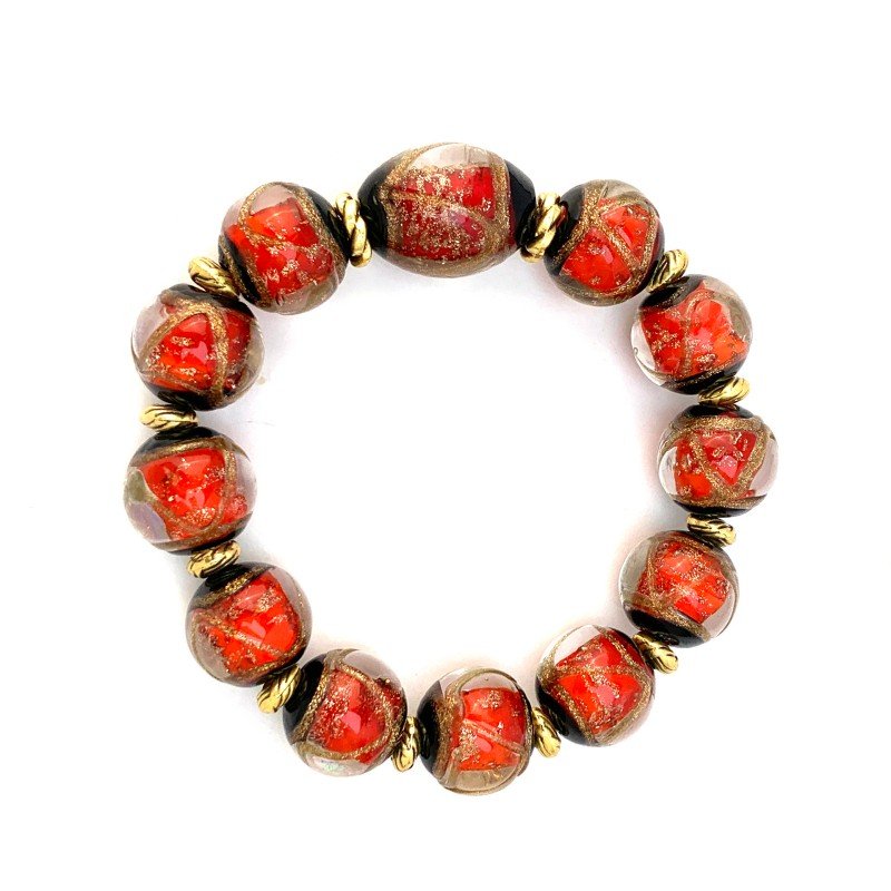Candle ash glazed bead bracelet