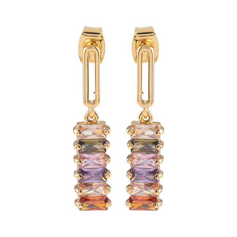 Colored zircon necklace earrings set