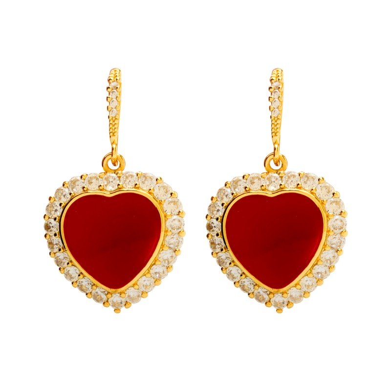 Love charm pendant necklace&earring with diamonds