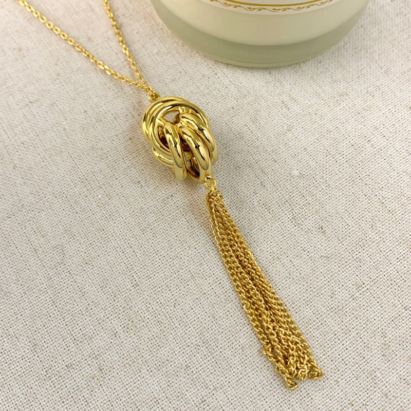Tassel pendant 18K gold-plated necklace sweater chain