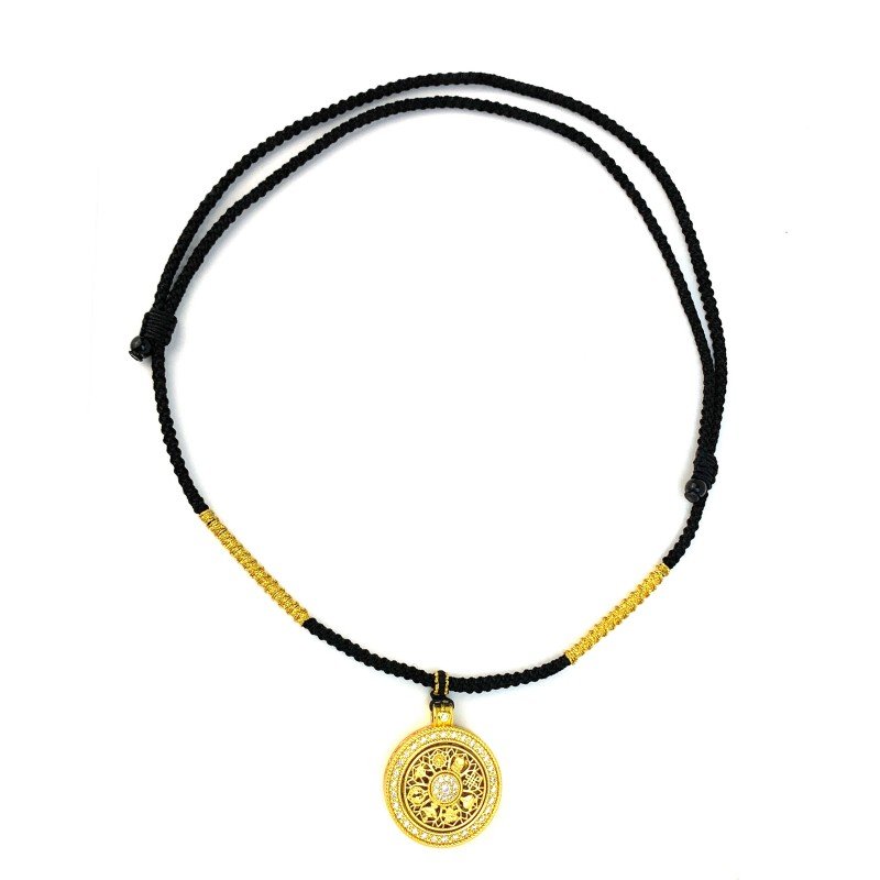 Zirconium copper bead elastic rope necklace