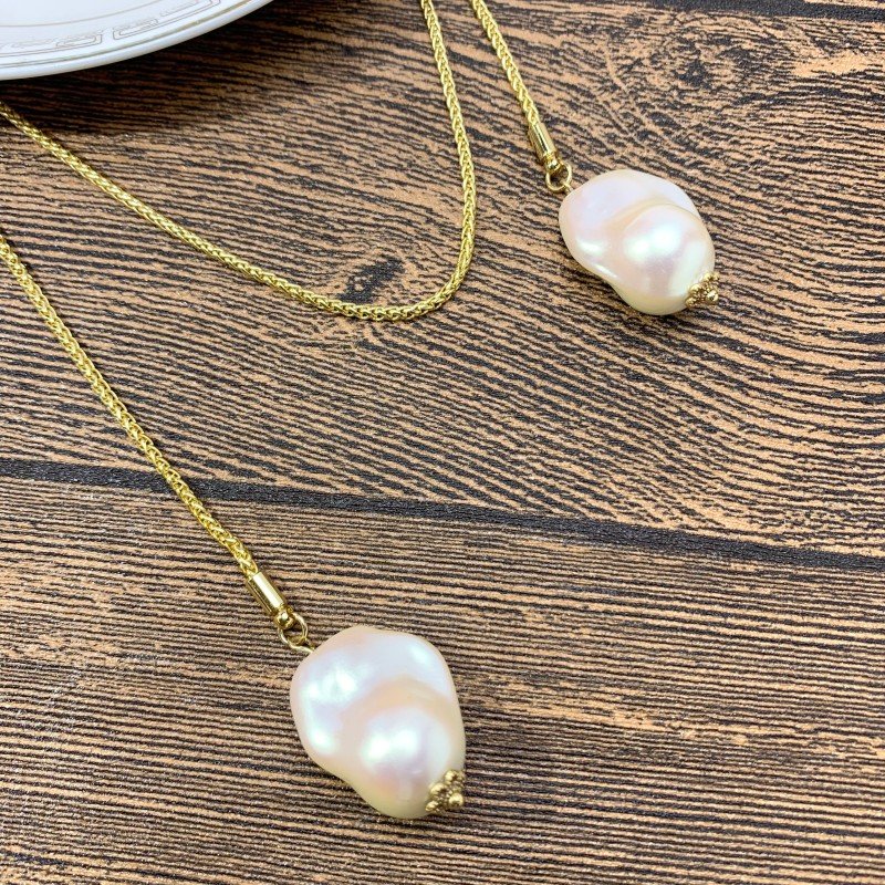 1.5-meter copper chain pearl necklace sweater chain