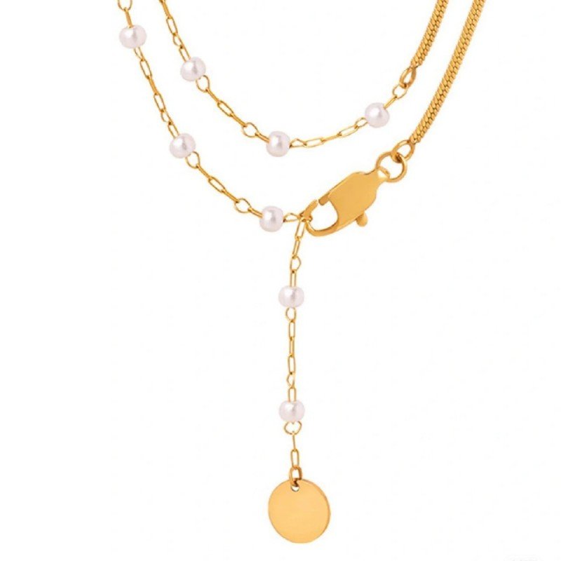 Pearl embellished necklace & sweater chain