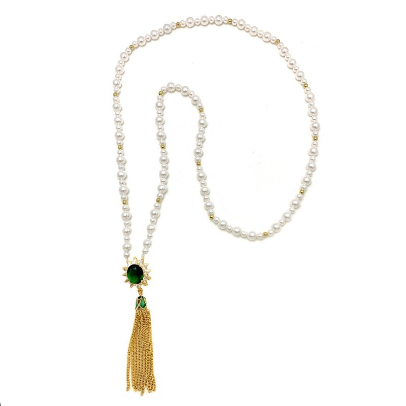 Natural pearl multi-functional necklace