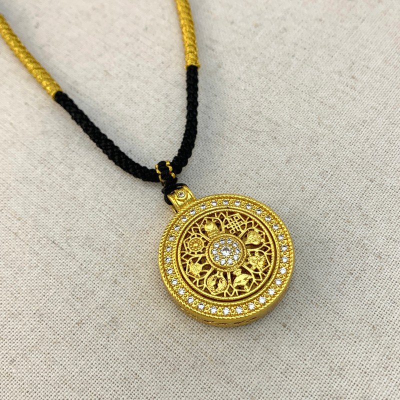 Zirconium copper bead elastic rope necklace