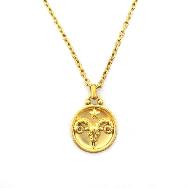 18K golden 12 zodiac charm pendant necklace 