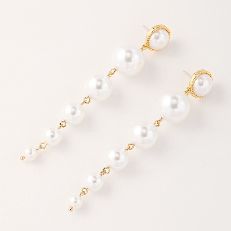 S925 silver needle pearl long-style earrings