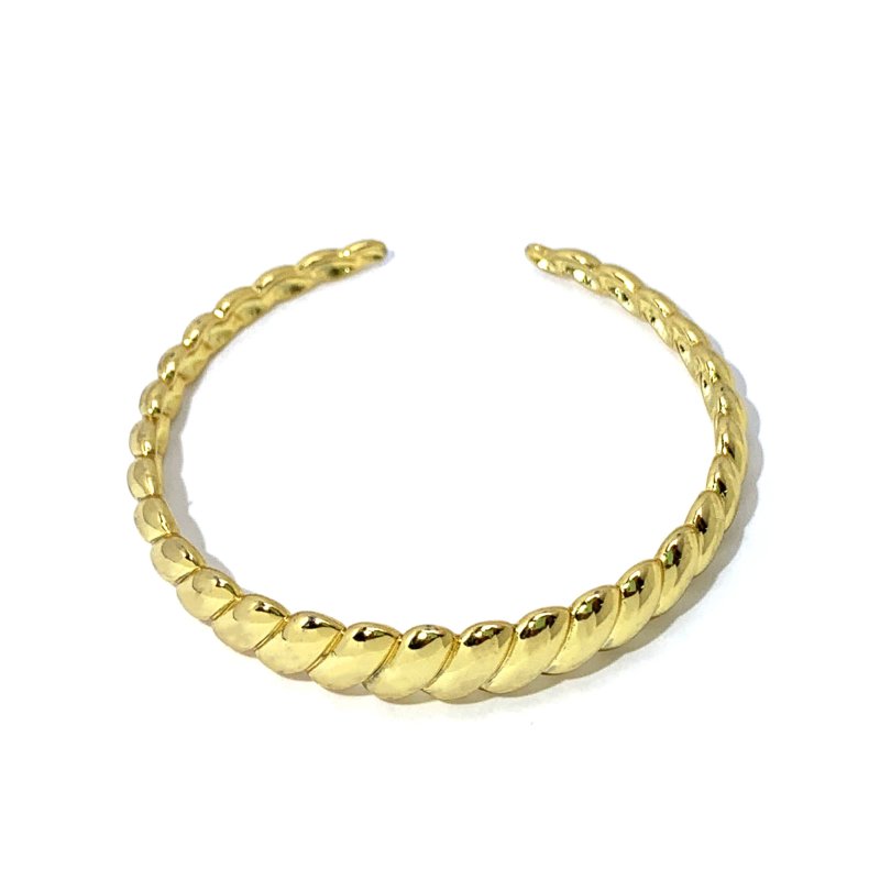 18k gold vintage open twisted bracelet ring