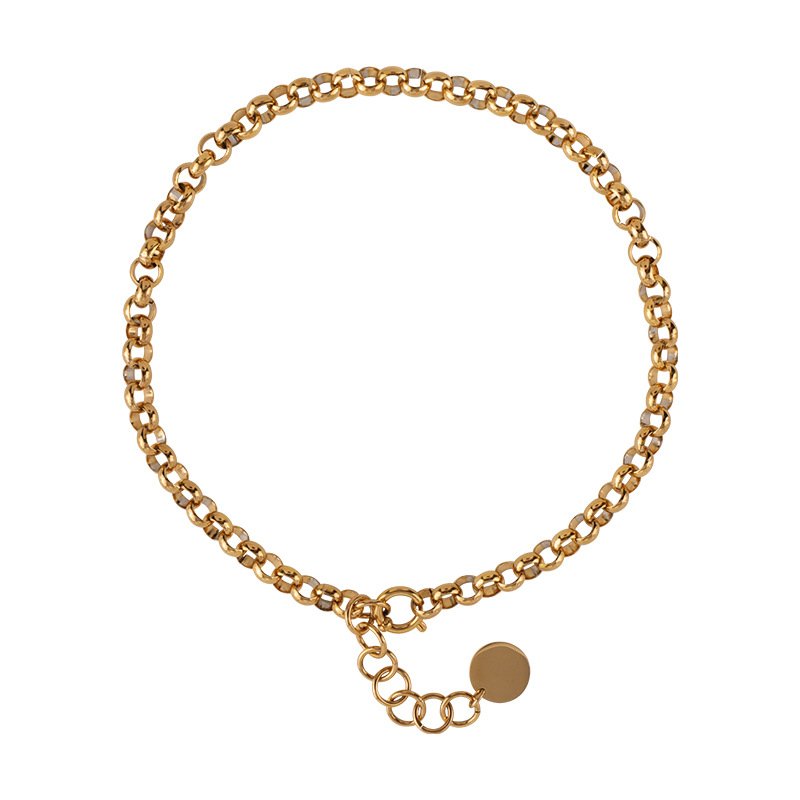 Stainless steel retro luxury necklace simple versatile round bracelet