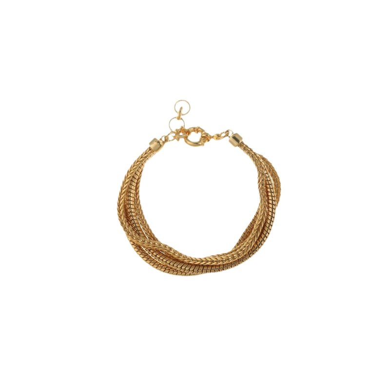 Retro minimalist chain-woven copper-plated real gold bracelet