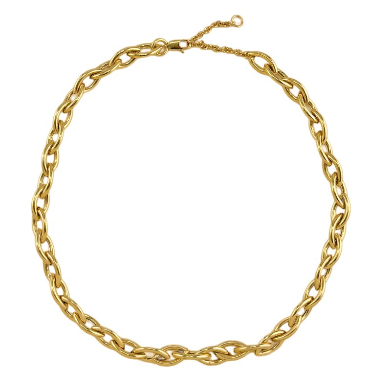 Retro metal necklace, Cuban bracelet, golden hip-hop men's neck chain