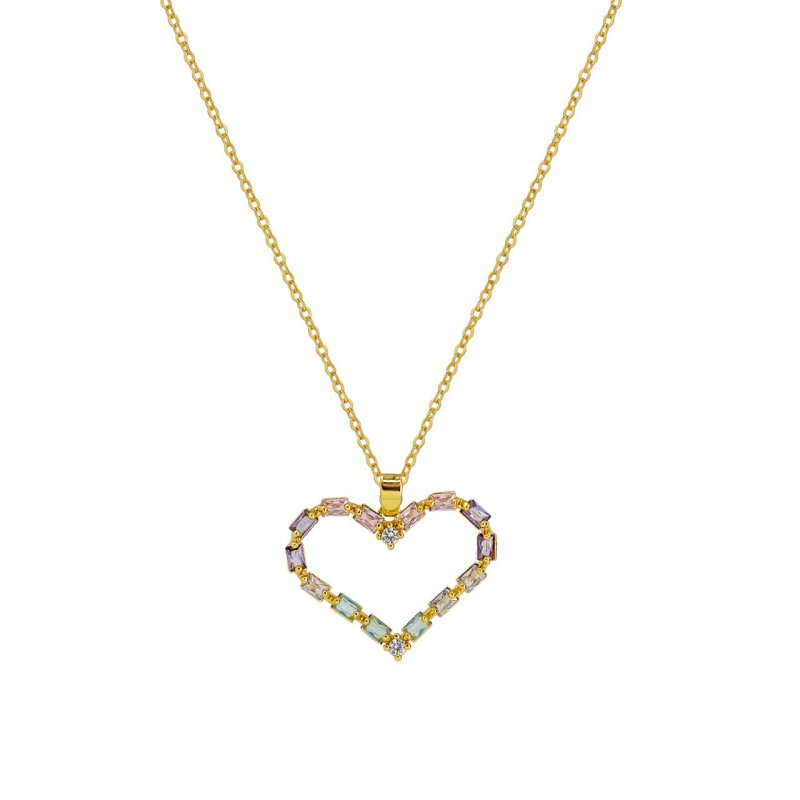 Heart-colored zircon necklace