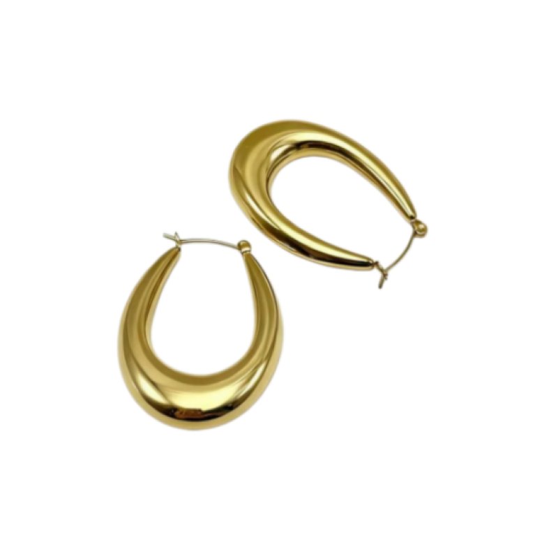 Gold Teardrop Hoop Earrings for Women