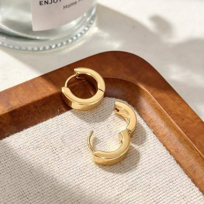 18K Gold Plated Stainless Steel Minimalist Hoop Earrings