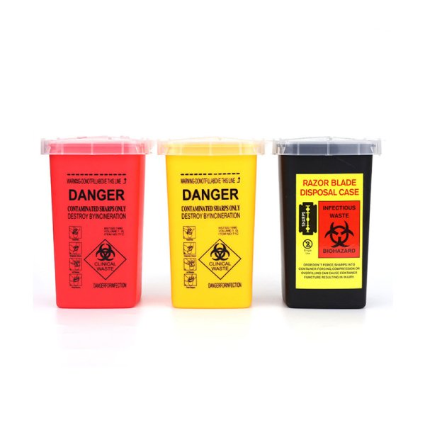 Trash can waste syringe