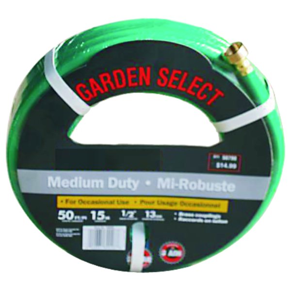 PVC GARDEN HOSE WITH BRASS COUPLING, ECONOMIC DUTY: 3 LAYER