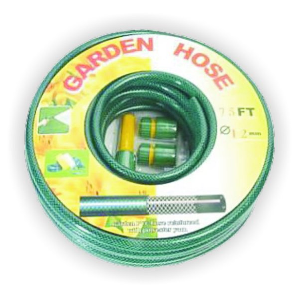 PVC GARDEN HOSE WITH PLASTIC FITTING: 3 LAYER