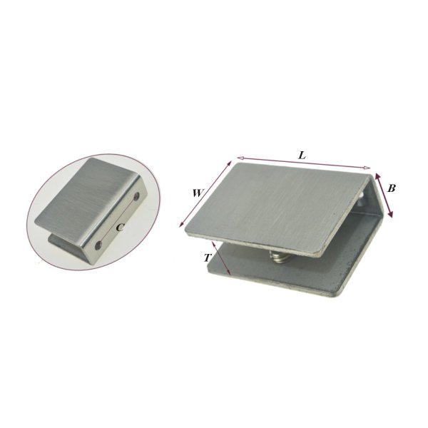 STAINLESS GLASS CLAMP (SQUARE)