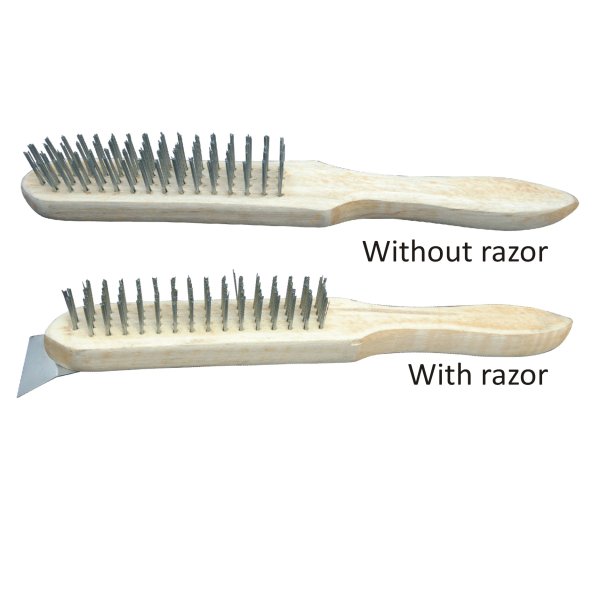 STEEL WIRE BRUSH WITH WOOD HANDLE