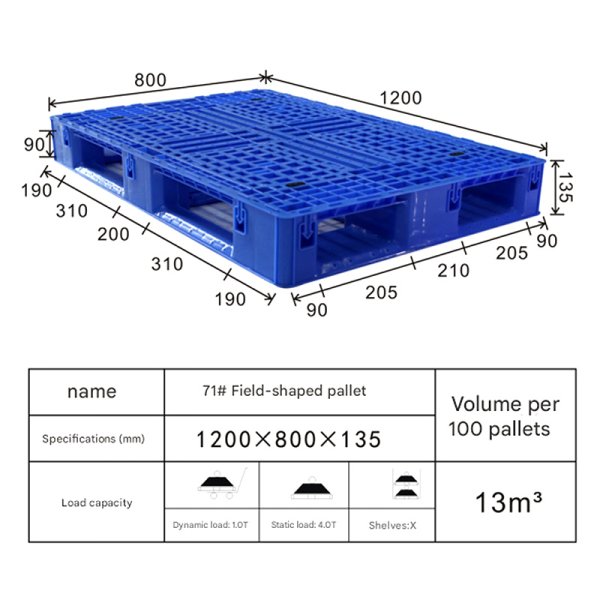 1208 Tianzi grid plastic pallet