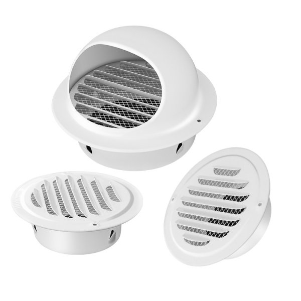 White flat stainless steel exhaust