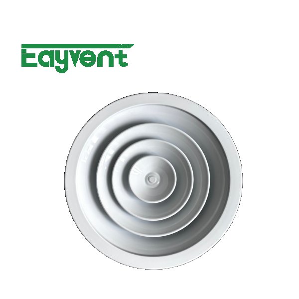 Adjustable Aluminum Round Diffuser, Ceiling Circular Air Diffuser, HVAC Ventilation Air Outlet Grille for Residential Commercial Industrial Use