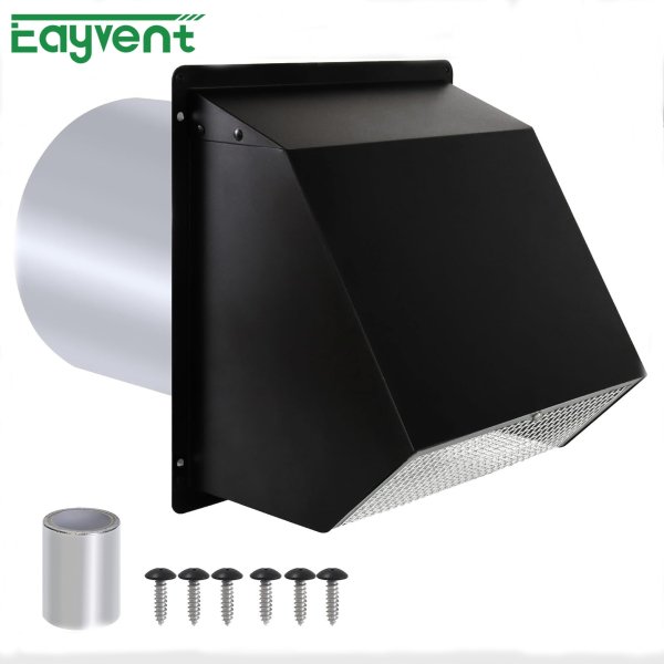 Heavy Duty Steel Exterior Wall Exhaust Cap | Weatherproof Wall Mounted Vent Cover