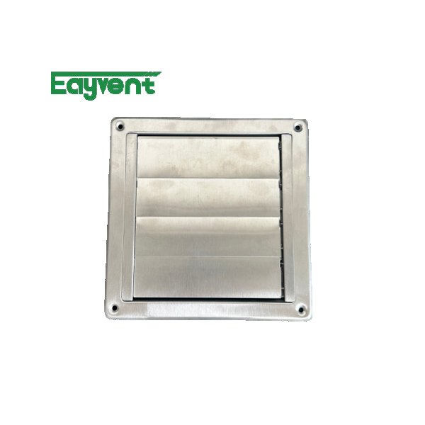 4" Square Stainless Steel Dryer Vent with Self-Dropping Louvers